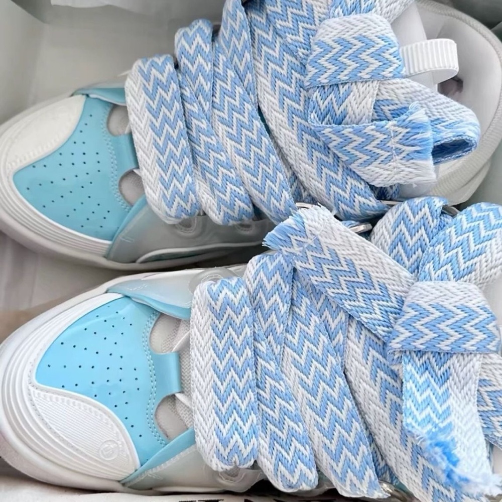 Men Blue and White Sneakers